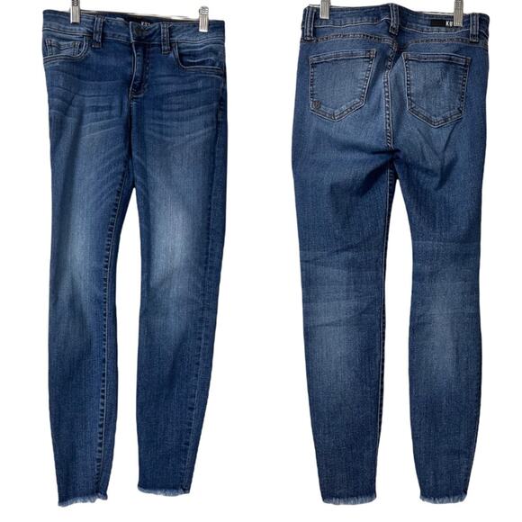 Kut from the Kloth Connie Ankle Skinny Raw Hem Medium Wash Mid Rise Jeans Size 0 - Picture 8 of 11